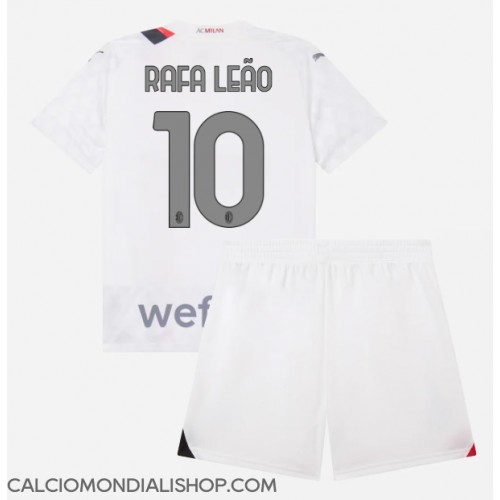 Maglie da calcio AC Milan Rafael Leao #10 Seconda Maglia Bambino 2023-24 Manica Corta (+ Pantaloni corti)